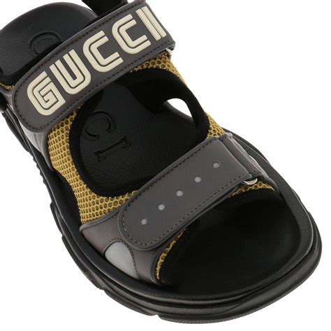 gucci mens sandals black|Gucci snakeskin sandals.